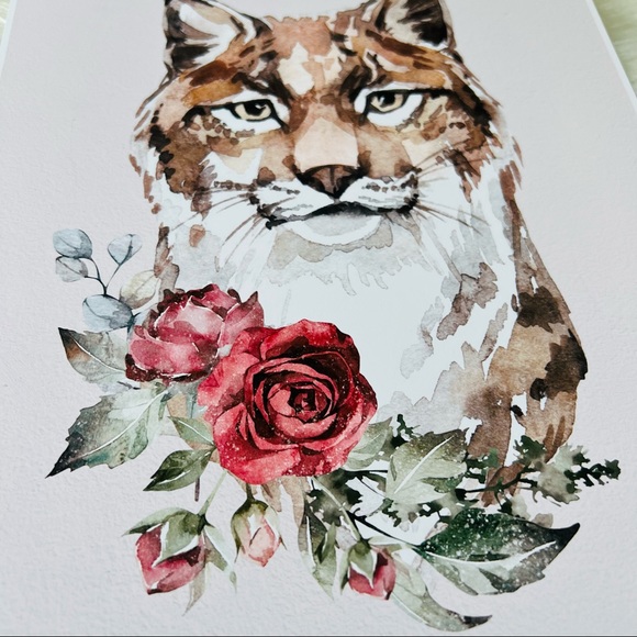 Wall Art Watercolor Lynx Bobcat Illustration Print Poster Unframed - Picture 17 of 17